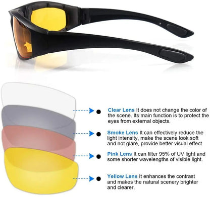Gafas de protección UV para exteriores, acolchadas, anti-UV, unisex, deportivas, para motociclistas y aventureros.