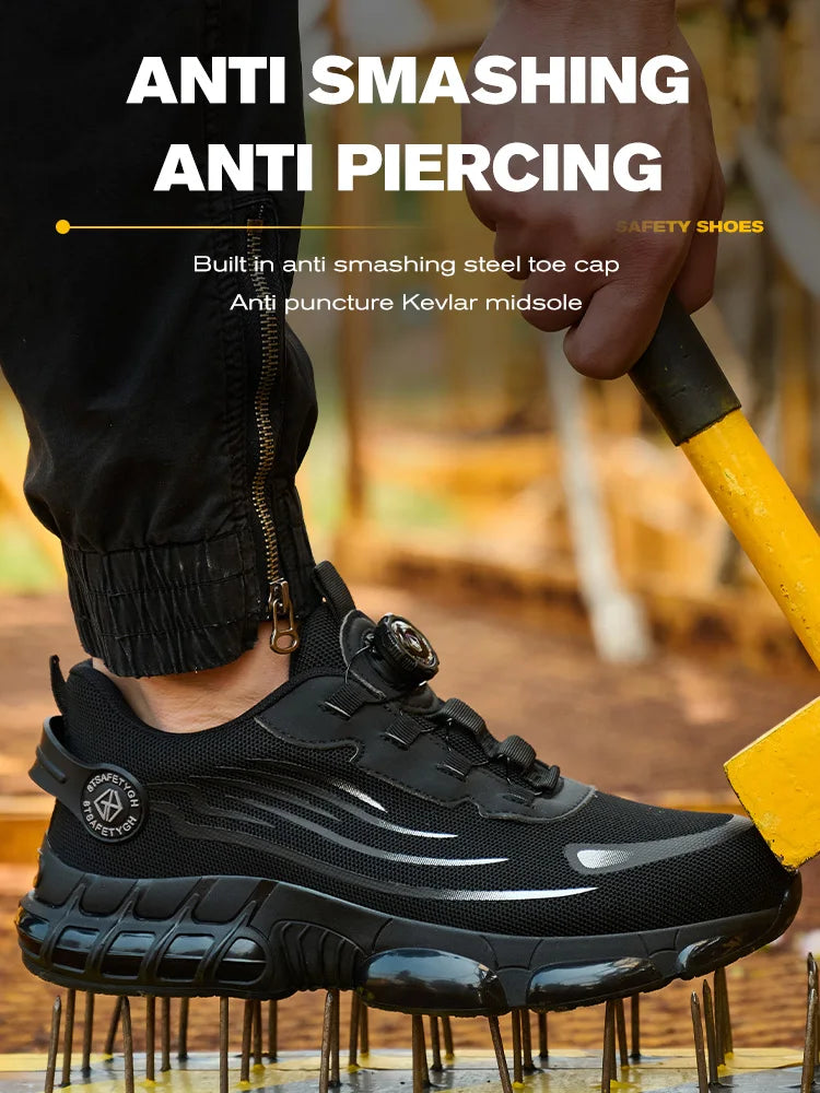 Work Safety Shoes Men Women Steel Toe Sneakers Air Cushion Indestructible Security Protection Safety Boots Size 47 48 Footwear