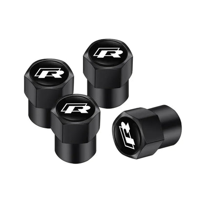 Tapones de válvula de neumático de metal para coche, accesorios antipolvo para Volkswagen Magotan R-Line Touran GTI Bora Lavida Arteon