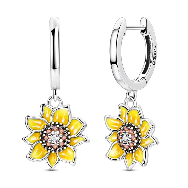Pendientes brillantes de plata de ley S925 para mujer, con circonitas de colores, diseño de insecto, ideal como regalo de aniversario de boda.