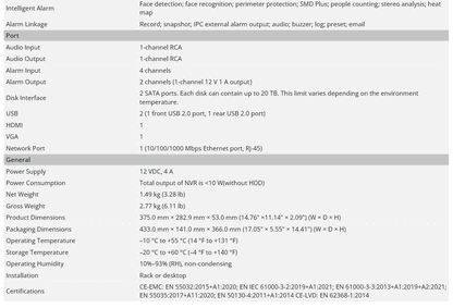 NVR Dahua original NVR4208-4KS3, NVR4216-4KS3 y NVR4232-4KS3, grabador de vídeo en red 4K de 8/16/32 canales, 1U, 2 discos duros, sin puertos PoE.