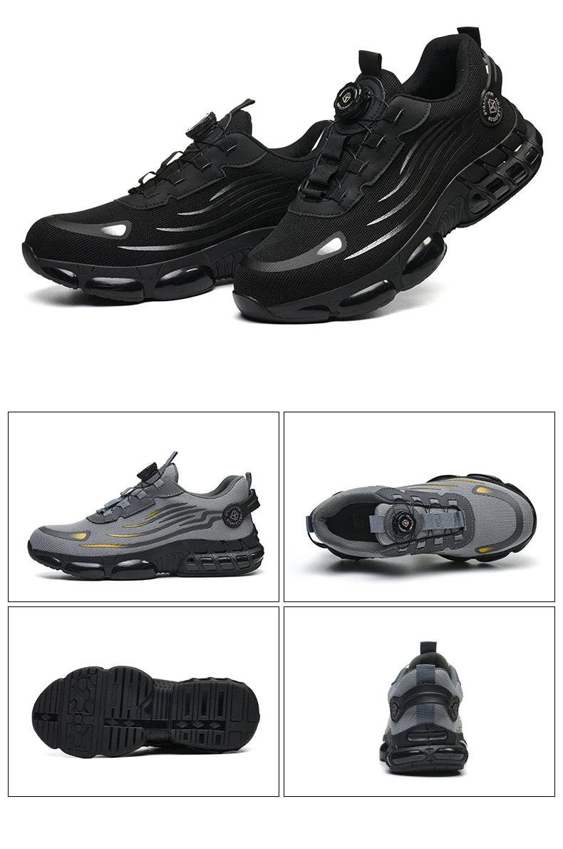 Work Safety Shoes Men Women Steel Toe Sneakers Air Cushion Indestructible Security Protection Safety Boots Size 47 48 Footwear