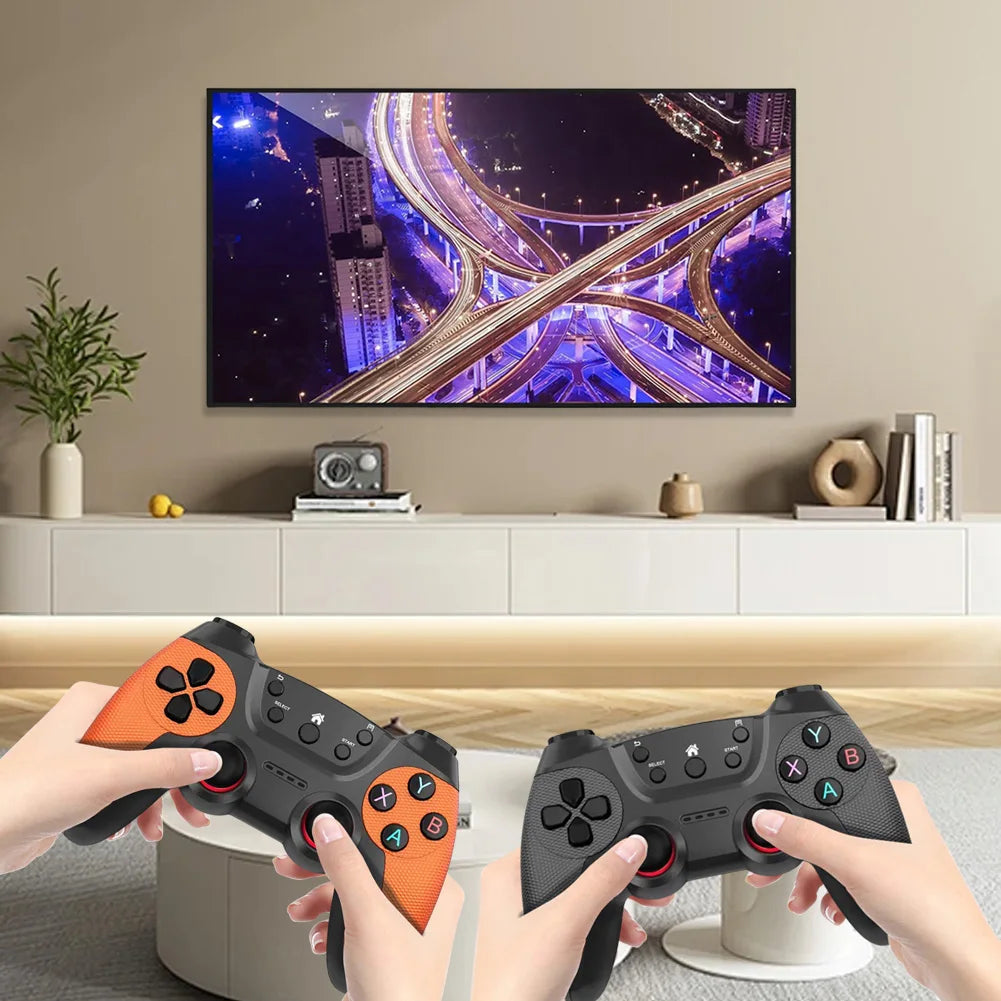 Consola de videojuegos con salida 4K HD, compatible con más de 40 sistemas de emuladores, control remoto inalámbrico para 2 jugadores, 35 000 juegos, 58 000 juegos integrados para TV