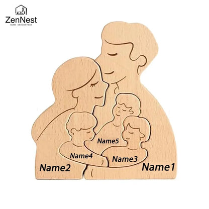 Decoraciones de madera con nombre personalizado, rompecabezas personalizados, decoraciones cálidas para el hogar, regalos cálidos para el Día de la Madre y el Día del Padre.