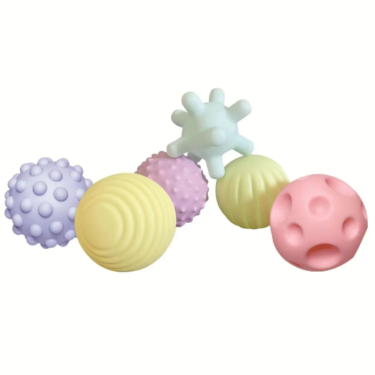 6 pelotas sensoriales para bebés, juguetes con textura para tocar la mano, pelota de masaje suave, sonajero para bebés, juguetes sensoriales.