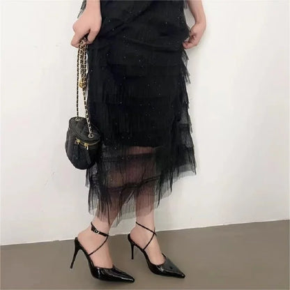 Sandalias de tacón alto con punta fina Ele Sexy para mujer, moda 2025, tacón fino, combinables con todo, punta abierta.