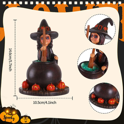 Decoración de bruja de Halloween, decoración de resina, escritorio para el hogar, fiesta, sombrero de bruja, decoración creativa de mesa para Halloween.