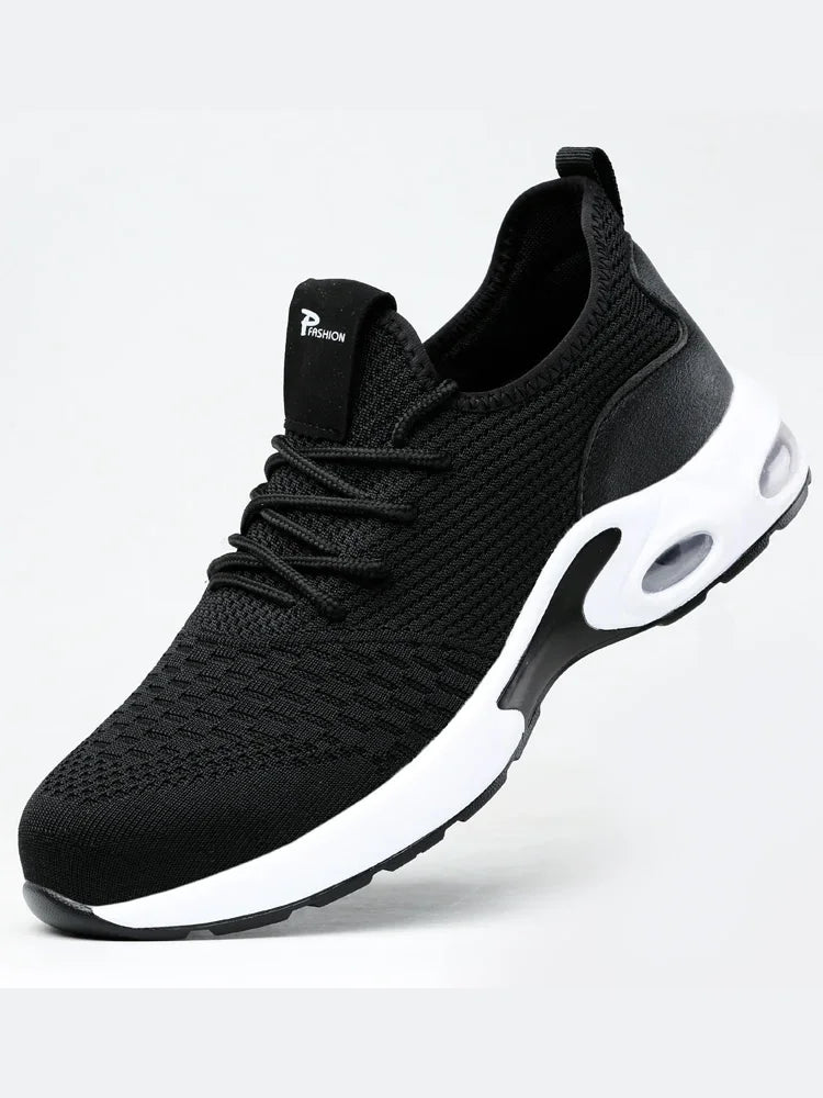 Zapatos de seguridad ligeros para hombre 2025, zapatillas de trabajo con puntera de acero, calzado de protección para hombre, antiaplastamiento, antipinchazos, zapatos indestructibles.