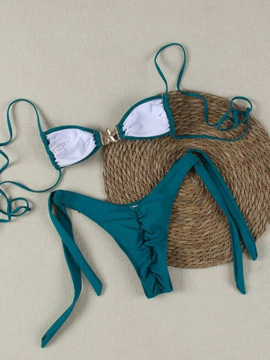 2025 Women Bikini Sexy Fashion Split Swimsuit Backless Beach Swimsuit