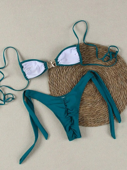 2025 Women Bikini Sexy Fashion Split Swimsuit Backless Beach Swimsuit