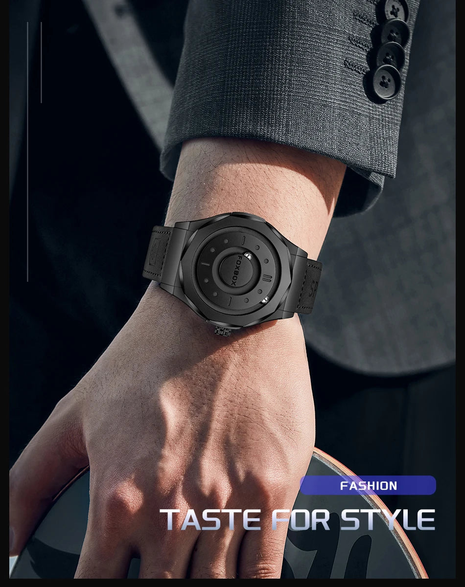 FOXBOX Reloj de negocios de lujo para hombre, resistente al agua hasta 30 m, diseño personalizado, correa de acero inoxidable, reloj de cuarzo para hombre, regalo de moda