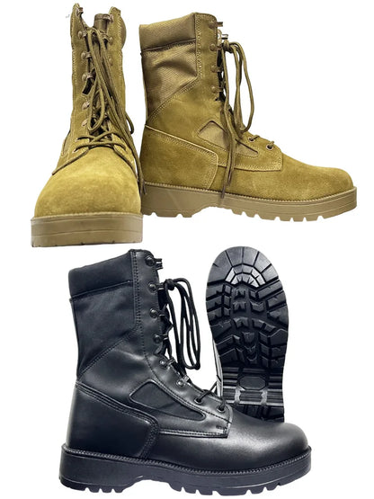 Botas tácticas de cuero para hombre, de nueva marca, para senderismo y actividades al aire libre. Botas transpirables hasta el tobillo.