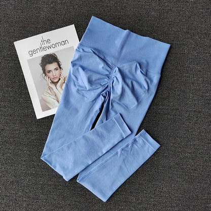 Pantalones de yoga deportivos sin costuras de cintura alta, leggings deportivos para levantar caderas, gimnasio, correr, de secado rápido, ajustados.