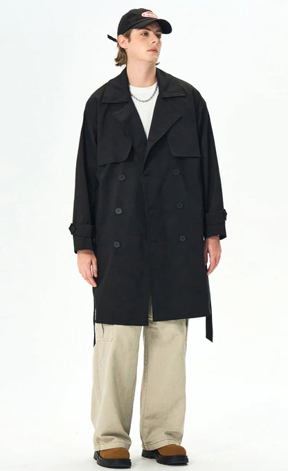 Chaquetas de hombre, abrigos de primavera para hombre, gabardinas, abrigos tipo streetwear, cortavientos, abrigos largos holgados de estilo business casual.