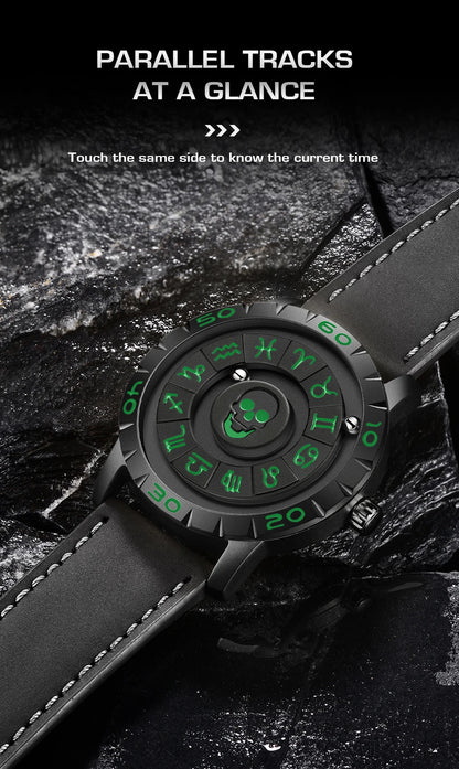 Nuevo reloj de lujo para hombre de la marca original FOXBOX, a la moda, con calavera, puntero deslizante, fuerza magnética, impermeable, de cuarzo.