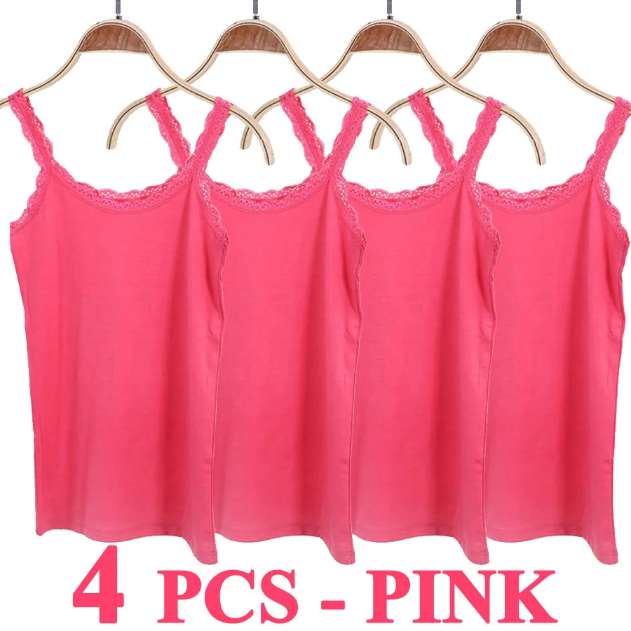 Camisola sexy de algodón suave para mujer, sin mangas, de encaje, ajustada, informal, corta, con encanto, ideal como regalo