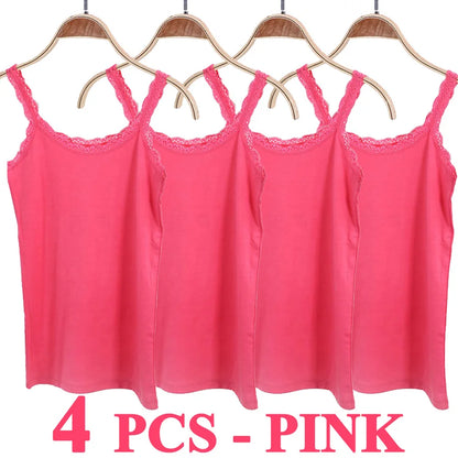 Camisola sexy de algodón suave para mujer, sin mangas, de encaje, ajustada, informal, corta, con encanto, ideal como regalo
