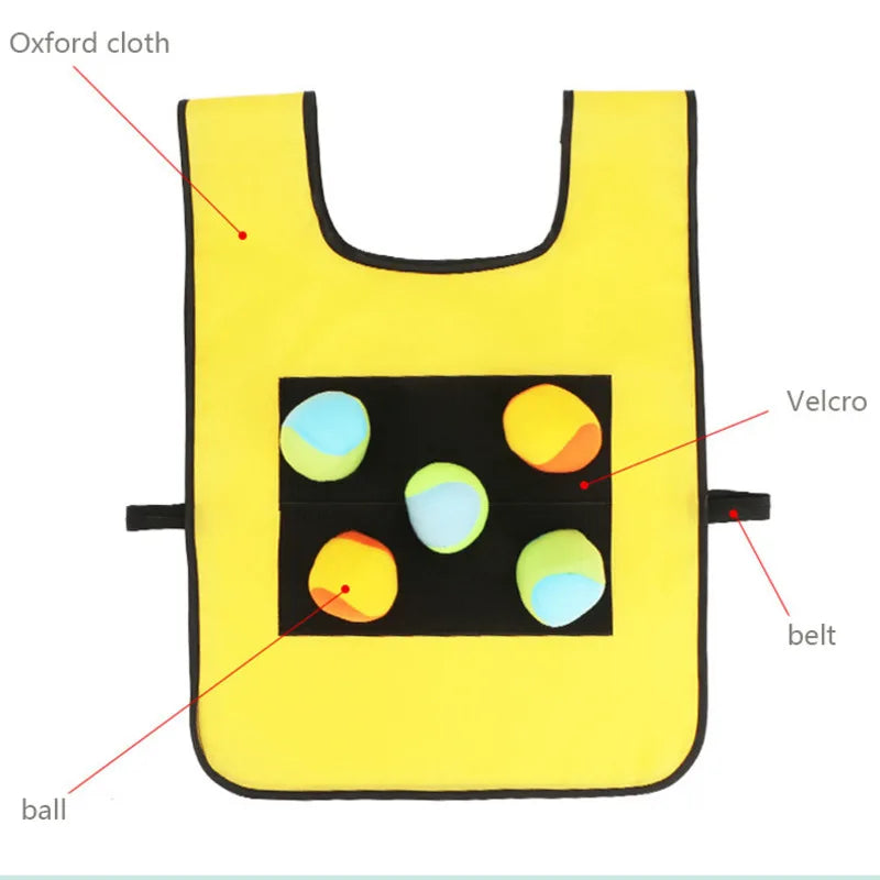 Chaleco deportivo para exteriores, con pelota adhesiva, para lanzar, ideal para niños.