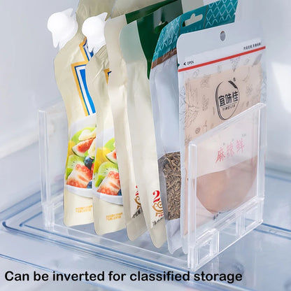 Organizadores de refrigerador, estantes de almacenamiento, separadores en capas para refrigerador, soporte de escritorio transparente, ahorra espacio, accesorios de cocina