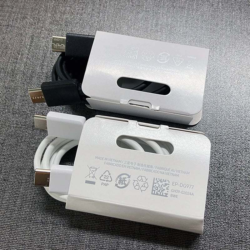 Adaptador de pared superrápido EP-TA800 de Samsung con carga rápida y cable USB-C de 100 cm para Galaxy Note 10, 20, S22, S21 Ultra, S10+, A55 y A15 Plus.