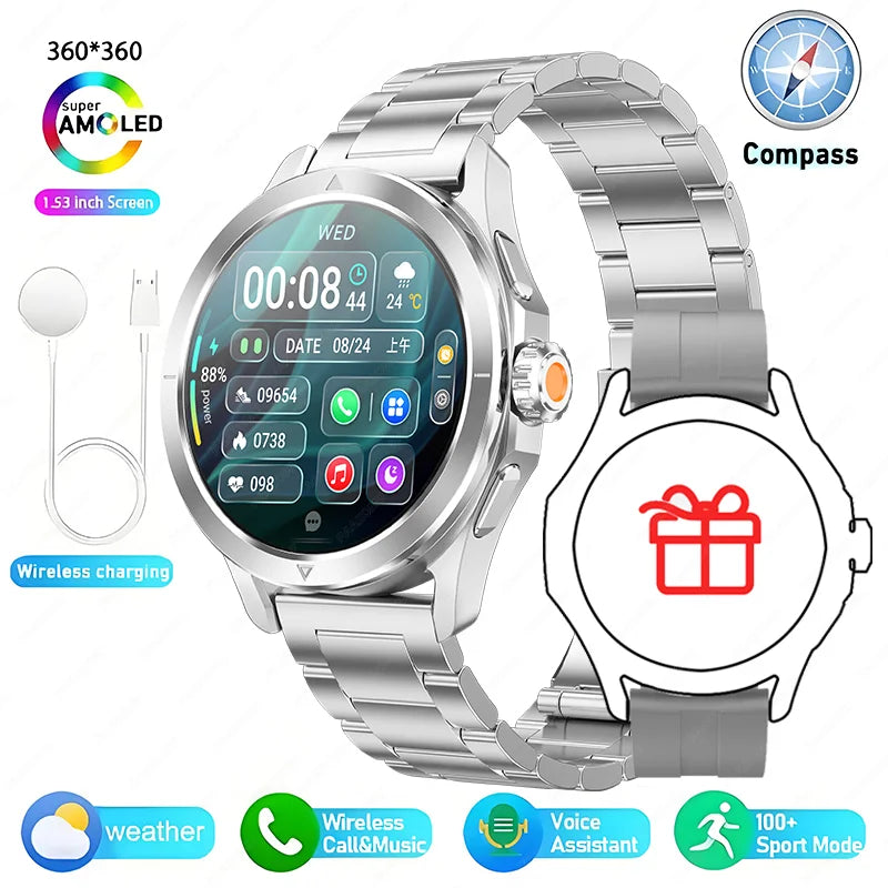 Reloj inteligente deportivo XIAOMI S4 Ultra con GPS para hombre, pantalla AMOLED HD, Bluetooth, llamadas, NFC, control del ritmo cardíaco, resistente al agua hasta 5 ATM