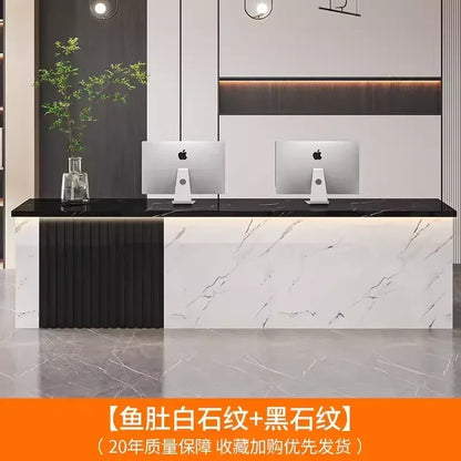 Mostrador de oficina Mostradores de recepción Decoraciones Belleza Mostradores de recepción modernos Salón de lujo Mostrador Negocio Mobiliario comercial