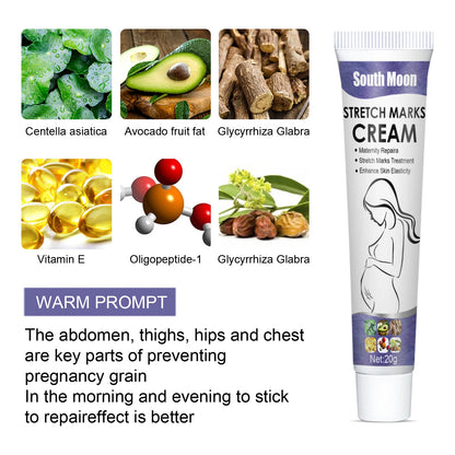 Crema para eliminar las estrías del embarazo, mejora la elasticidad, atenúa las líneas de crecimiento, suaviza, nutre, hidrata y reafirma la piel.
