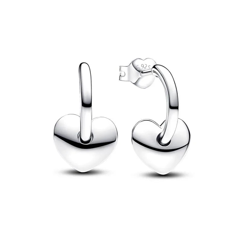 Pendientes de plata 925 con forma de corazón infinito y lazo brillante, originales, para mujer, regalo, joyería fina, 2025