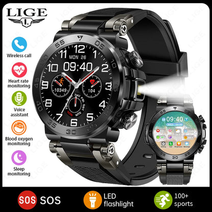 Nuevo reloj inteligente de negocios para hombre, pulsera impermeable de moda, reloj deportivo de lujo con monitor de ritmo cardíaco y sueño, reloj inteligente militar.