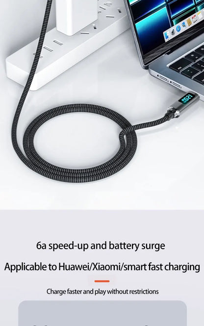 Cable USB tipo C JINMUXI PD de 120 W a USB C de 6 A, cargador de carga rápida para OPPO, Realme, Huawei Poco, Samsung, iPhone 15, cable de pantalla 16