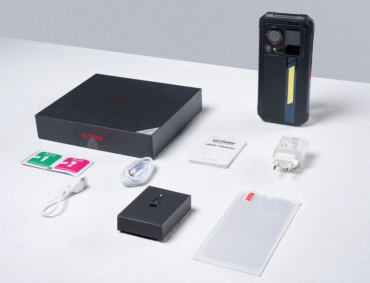 Teléfono móvil resistente HOTWAV Hyper 7 Pro 5G con cámara de 200 MP, Android 14, pantalla FHD+ de 6,6" a 120 Hz, 36 GB (16+20) de almacenamiento interno, 256 GB de almacenamiento externo, batería de 10800 mAh y carga rápida de 33 W.