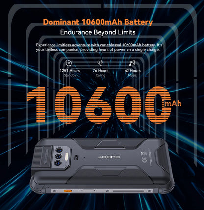 Cubot KingKong 8, smartphone Android resistente al agua y a los golpes, 12 GB de RAM (6 GB + 6 GB), 256 GB de ROM, batería de 10600 mAh, NFC, procesador de ocho núcleos, 4G, OTG.