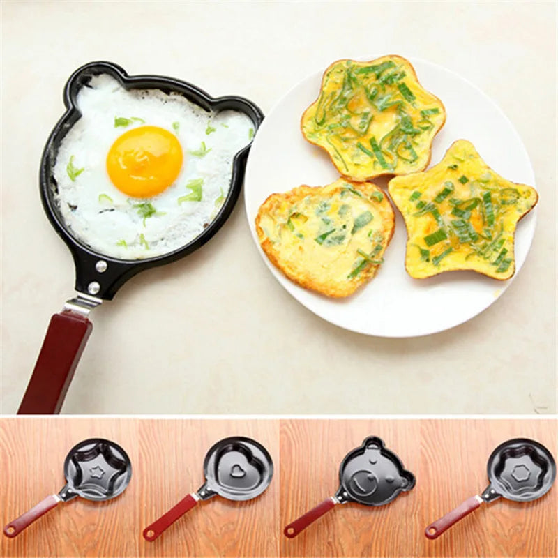 Mini sartén para tortillas, divertida sartén para desayuno con dibujos animados, sartén para panqueques, ollas antiadherentes, utensilios de cocina para el desayuno