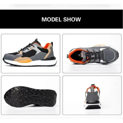 Zapatos de trabajo para hombre nuevos, con punta de acero, antigolpes y antipuñalamientos, transpirables y antideslizantes.