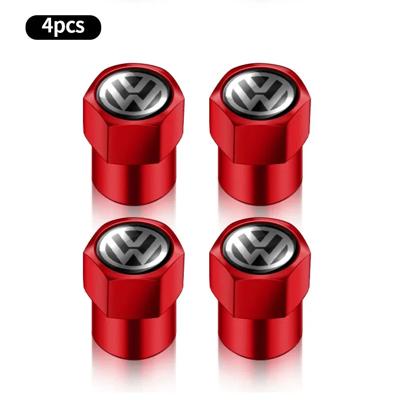 4 tapas de válvula de neumático para Volkswagen VW Beetle Touareg Tiguan CC T-ROC Golf 4 5 6 7 T4 T5 Passat RLINE R
