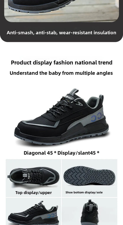 Calzado de protección laboral para hombre, anti-aplastamiento, anti-perforación, aislante 10KV, resistente al desgaste, calzado eléctrico de seguridad.