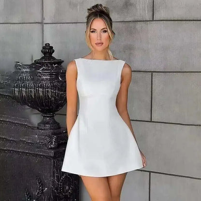 Townlike Waist Wrap Elegant A-line Dress Women Spaghetti Strap Mini 2024 Spring Summer Dress Backless Sexy Party Dresses