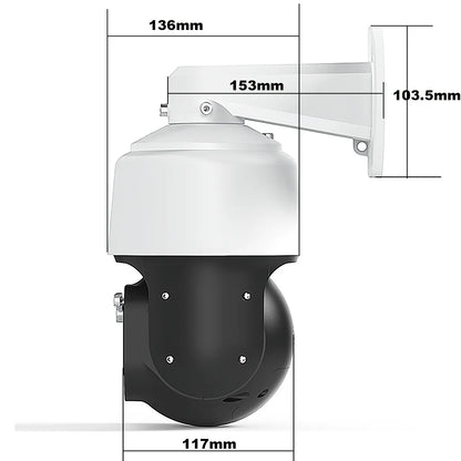 Cámara IP domo PTZ de alta velocidad 4K PoE para exteriores con zoom 990X, seguimiento de personas y vehículos con IA, protocolo Hikvision y 8MP.