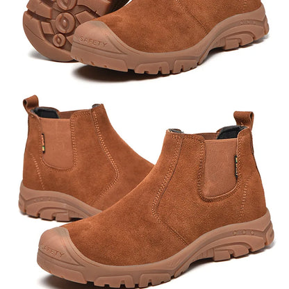 Anti Smashing And Anti Piercing Suede Safety Shoes Men's Steel Toe Cap Protection Work Shoes Fashion Scarpe Antinfortunistiche