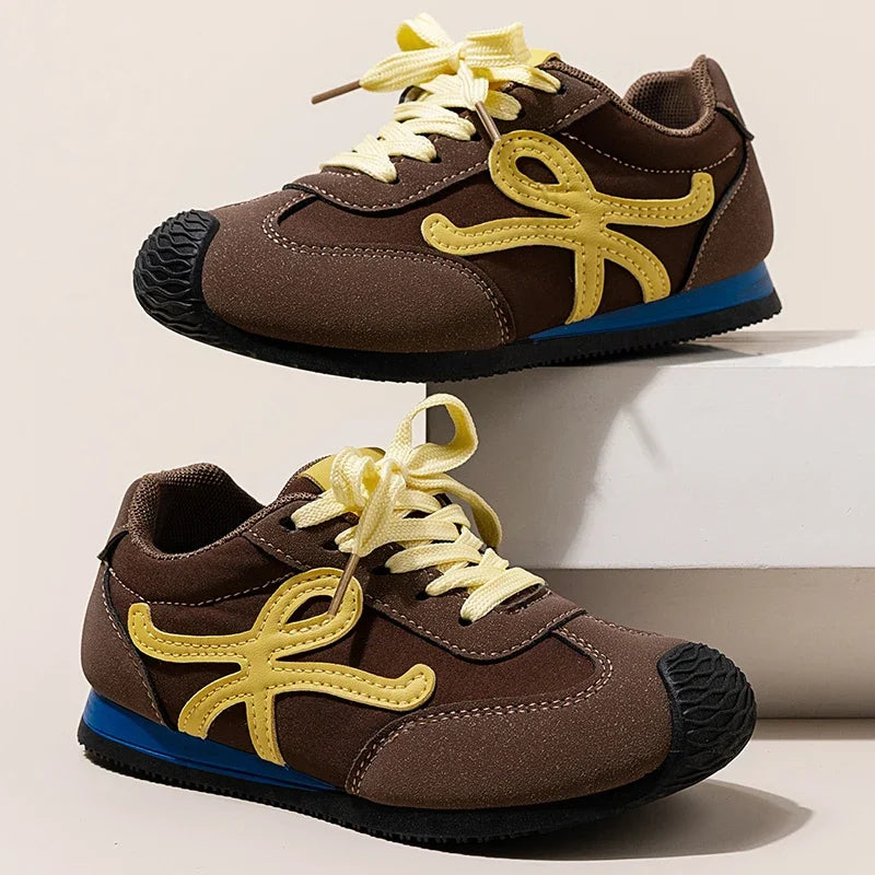 Zapatos para niños, primavera 2025, nuevos, de moda, de caña baja, para niñas y niños, con cordones, Forrest Gump, zapatillas de correr para niños