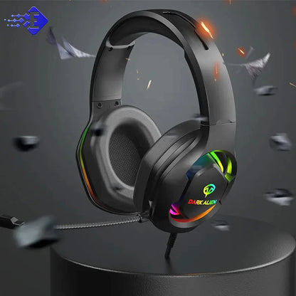 Auriculares para juegos EKSA E1000 con sonido envolvente RGB 7.1 para PC, PS4 y PS5, con cable USB y micrófono con cancelación de ruido.