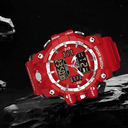 Reloj de hombre LIGE de lujo original, reloj deportivo militar de moda, reloj de cuarzo con pantalla LED dual, calendario, cronógrafo.