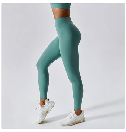 Pantalones de yoga, mallas deportivas para mujer, leggings de gimnasio, suaves, de cintura alta, elásticos, transpirables, de nailon, tipo T.