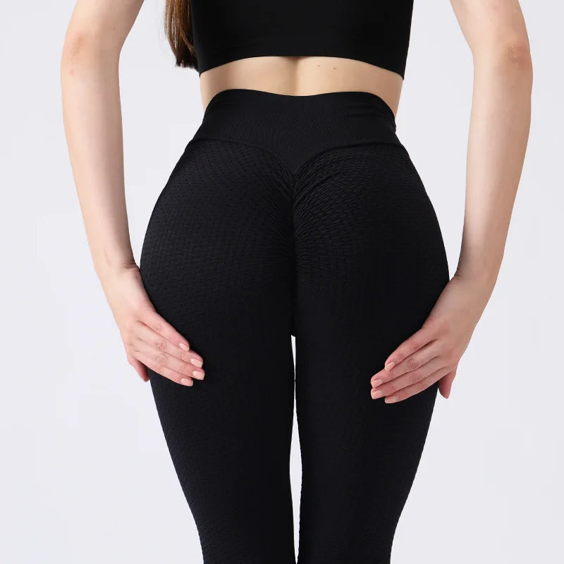 Leggings de yoga push up, efecto trasero fruncido, sin costuras, ropa deportiva, fitness, pantalones de yoga para mujer, colores brillantes, cintura alta, mallas de entrenamiento, pantalones deportivos.