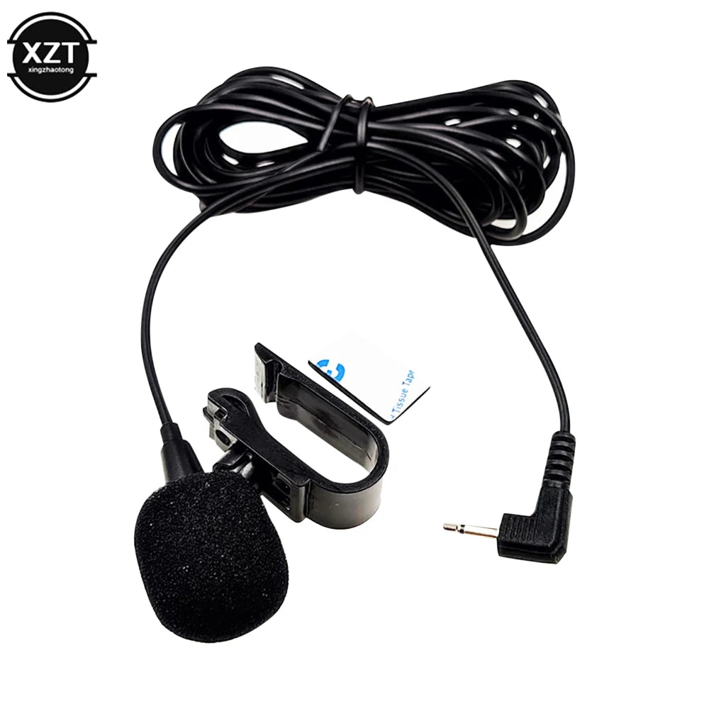 Micrófono de audio profesional para coche, conector jack de 2,5 mm y 3 m, minimicrófono externo con cable para DVD, radio, mono de 2 polos.