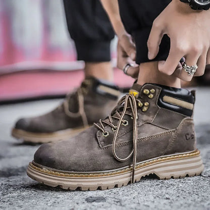 Botas de nieve para hombre, ideales para el invierno. Botas clásicas de caña alta para senderismo, con suela gruesa antideslizante y gran practicidad.
