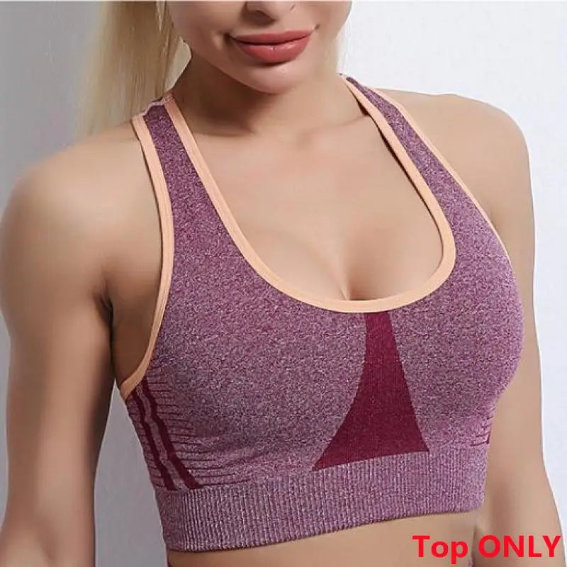 Conjuntos de ropa deportiva de media pieza sin costuras para mujer, conjuntos de gimnasio de manga larga, sujetador deportivo de yoga, leggings push up y mallas deportivas.