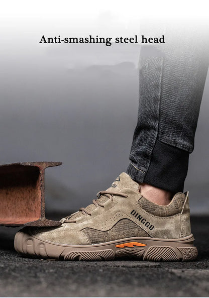 Calzado de seguridad de alta calidad para hombre, con puntera de acero, resistente a golpes y perforaciones. Botas de seguridad antipinchazos.