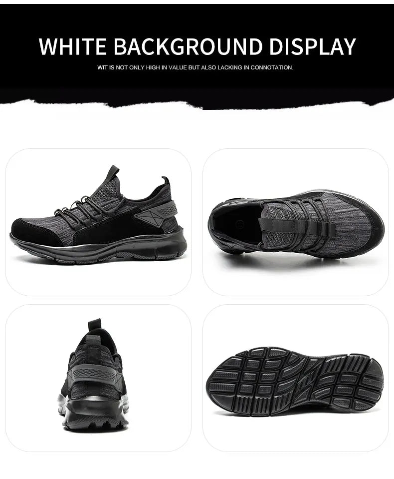 Zapatillas de trabajo para hombre, calzado de seguridad, zapatos de trabajo con puntera de acero para la construcción, botas de seguridad ligeras, zapatillas de trabajo antiperforación de Kevlar.