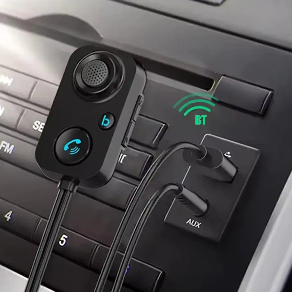 Receptor inalámbrico Bluetooth 5.1 con adaptador de audio auxiliar de 3,5 mm, mini dispositivo manos libres para altavoces de coche y auriculares.